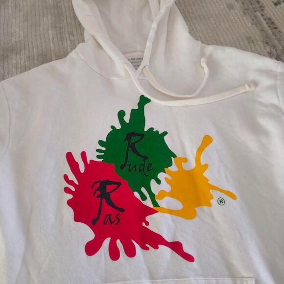 Rude Ras Apparels Men's White Hoodie - Picture 2 of 3